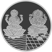 MAA SILVER 999 Purity Silver Laxmi/Lakshmi & Ganpati/Ganesh Ji Coin/Sikka for Diwali|Dhanteras with Box for Gifting & Religious Use (10 Grams)