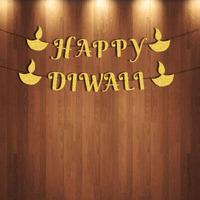 Festiko Happy Durga puja Banner/Photo Booth/Swirls for Durga puja Festival Decoration (Happy Diwali Banner - 02)
