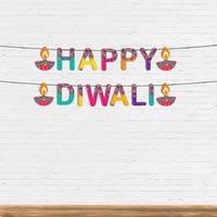 Festiko Happy Diwali Banner for Festival Decoration (Multicolor)