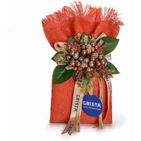 CRISTA Earthy Spice Potli - Orange | Pack of 4 | Diwali Gift | Tellicherry Black Pepper x 1, 100 gms | Green Cardamom x 1, 100 gms | Cassia x 1, 75 gms | Indian Clove x 1, 100 gms | Zero added Colour | Mothers day Gift