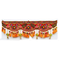 CraftVatika Bandanwar Hanging Door Toran Om Ganesha Namah For Home, Shubh Labh Door Toran, Pom Pom Toran Bandhanwar For Diwali Decoration (Type 2), 91.4 CM