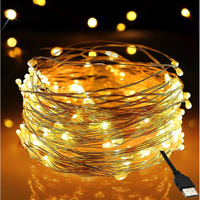 Groeien Copper 10 Meter Fairy String Lights with USB Powered Led Light for DIY, Decor, Diwali, Christmas