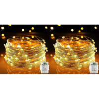 Groeien Pack of 2 Copper 5 Meter Fairy String Lights with Battery Powered Led Light for DIY, Decor, Diwali, Christmas(Batteries not Included)