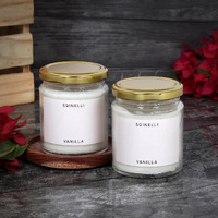 Sqinelli Scented Candles - Vanilla Scent - 1 pc - Burn Time : 35 Hour - Soy Wax Candle for Home Decoration, Diwali, Birthday, Valentines Day, New Year, Christmas, Bedroom, Indoor, Outdoor