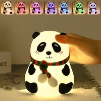 VODIQ Night Lamp for Bedroom, Panda Lamp, Panda Touch Silicone Lamp, 7 Colour Changing Light for Kids Bedroom, USB Rechargeable, Diwali Lights for Decoration Home