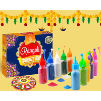 Set of 10 Rangoli Colour Powder Squeeze Bottles| Rangoli Making Kit | Kolam Rangoli Powder for Floor Diwali Decoration Items for Home