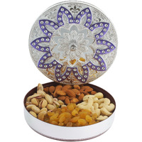 Shivram Peshawari & Bros Diwali Special Dry Fruit Silver Box 200 Grams-elite