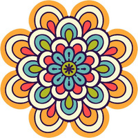 PRINTELLIGENT Diwali Rangoli Sticker PVC Vinyl (Floor/Table Sticker) 60cm X 60cm Multi design. (Design D)