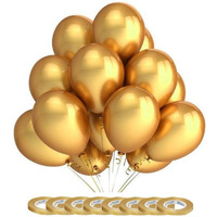 AMFIN 10 Inch (Pack Of 200) Dark Golden Metallic Balloons for Birthday Decoration ,Decoration for Weddings , Engagement , Baby Shower Decoration Items , 1st Birthday Party Decoration Items , Anniversary Party , Bachelors Party , Office Party , Diwali , New Year Party , Christmas Decoration Items