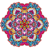 PRINTELLIGENT Diwali Rangoli Sticker PVC Vinyl (Floor/Table Sticker) 60cm X 60cm Multi design. (Design I)