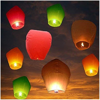 COTTONTEE Home Decor in Plastic Bottle,Rangoli Colour/Birthday/All Festival Multicolor,Paper/Flying Night Sky Light Candle for Diwali/Christmas/Sky Lanterns (Sky Lanterns(Pack of 2))