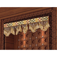 toran Toranam for Door Hanging Latest Main bandarwal Diwali Pooja Room Navratri Home Decoration Bandarwal Golden Multicolor (37 Inches x 9 Inches).