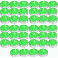 Luces Smokeless Scented Tealight t-lite Floating Candle Decorate Diwali Party (Green Tealight Pack of 40)