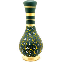 Misha Wooden Handcrafted Flower Vase/Pot for Home Decoration | for Artificial Flower | Ideal for Living Room Decoration, Table Top Decoration, Diwali Gift(Size 12 inch/30 cm) (Green, Wood)
