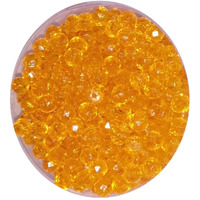 N Creation 100 gm 8 mm Orange Color Plastic Bead Diamond Cut Round Shape Beads for Craft Jewellery Embroidery Making for Art and carfts for Making Diwali Hanging (35)