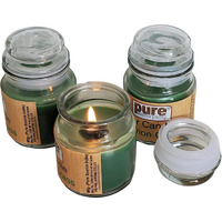 Pure Source India Scented Yanky Glass Jar Candles for Home, Office, Party & Diwali Gifting Item (Lemon Grass), (Set of 3 Green)