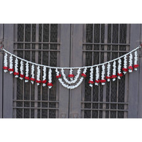 CraftVatika Toran Bandarwal for Main Door Wall Hanging Traditional Fancy Artificial Flowers Jasmine & Rose Toran Bandarwar for Temple Mandir Pooja Room Diwali Deepawali Decoration Diwali Gifts.