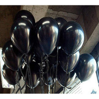 AMFIN 10 Inch (Pack Of 100) Black Metallic Balloons for Birthday Decoration , Decoration for Weddings , Engagement , Baby Shower Decoration Items , 1st Birthday Party Decoration Items , Anniversary Party , Bachelors Party , Office Party , Diwali , New Year Party , Christmas Decoration Items