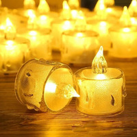 True Decor 12PC Acrylic Flameless & Smokeless Melted Design Crystal LED Candles for Home Decoration||LED Tealight Candles for Christmas & Diwali Pack of 12 (Yellow)