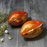 The Purple Tree Copper Pods Tealight Candle Holder (Pack of 2 pc), Diwali Tealight Holder, Christmas Candle Holder, Diwali Decorations, Diwali dcor, Diwali Gifts