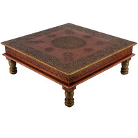 NATURE VIT Home Decor Items | Wooden Bajot for Pooja| Pooja Chowki Big Size | Diwali Decorations Items for Home | Wooden Stool for Sitting | Mandir Decorations Items | Diwali Decor | Room Decor Item