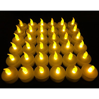 True Decor 36PC Acrylic Flameless & Smokeless LED Candles for Home Decoration||LED Tealight Candles for Christmas & Diwali Pack of 36 (Yellow)