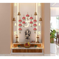 True Decor Lotus Hangings for Decoration Mandir Decorations Items Pooja Decor Diwali Hangings Set of 5