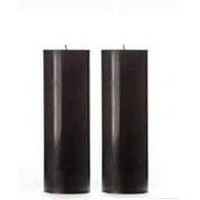 Kuber Selection Pack of 2 Pcs 2 Inch x 6 Inch Each Premium Pure Black Big Non Scented Pillar Candle (2  6 Each) (Pack of 2 Pcs) (Black)