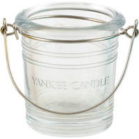 YANKEE CANDLE Glass Bucket Tea Light Votive Holder- Clear
