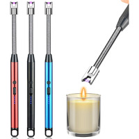 Spellwish Gas Lighter, Candle Lighter,Arc Lighter with USB Charging, Flameless Windproof, LED Battery Display, Safety Switch, Rotate 360 Degrees for Aromatherapy, Candles, BBQ, Camping (Pack of 1)