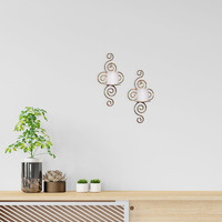 HOSLEY Metal Wall Sconce Pillar Candle Holder| Wall Hanging Candle Holder with Two Free Pillar Candles| Perfect for Home Decor Bed Room Living Room Dining Room Bathroom| Pack of 2 (Gold)