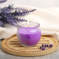 Iris Homefragrances Ribbed Jar candle- 110g - Fragrance Mango Sorbet(Set of 2) (Lavender) ,Wax