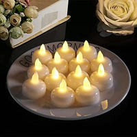 FLUZOV LED Light Diya with Water Sensor | Water Sensor Electric Diya | Home Decor Floating Lamp| Sensor Light Electric Candle | Pooja Room Decoration Items for Diwali & Home Decoration (Set of 12)