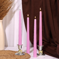PROSPERRO LUMO by Parkash Candles Unscented Dripless Taper Candles || 10 Inch x 0.75 Inch || Candle Light Dinner || Spell || Set of 4 || Paraffin Wax (Pink)