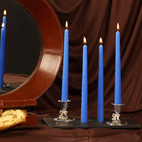 PROSPERRO LUMO by Parkash Candles Unscented Dripless Taper Candles || 10 Inch x 0.75 Inch || Candle Light Dinner || Spell || Set of 4 || Paraffin Wax (Blue)