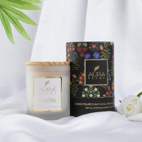 AuraDecor Fragrance Votive Glass Candles with Wooden Lid || Aromatheraphy || Frosted Glass || Corporate Gifting || Soy Wax || Aroma Gift Set || Hand Poured Candle