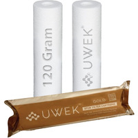 UWEK Gold High Density PP Spun Filter for Water Purifier, Pre Filter Cartridge 10 inch 5 Micron,120 gm Sediment Filter Candle Suitable for RO Water Purifier External Filter Housing (Pack of 3)