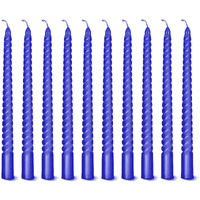 AuraDecor Taper Candles Pack || Dinner Candles || Celebration Candles || 10 inch Candles || Dripless || Smokeless Candle || Burnng Time 8 Hours (Spiral (Pack of 10), Purple)