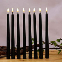 AuraDecor Taper Candles Pack || Dinner Candles || Celebration Candles || 10 inch Candles || Dripless || Smokeless Candle || Burnng Time 8 Hours (Pack of 12, Black)