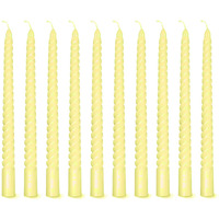 AuraDecor Taper Candles Pack || Dinner Candles || Celebration Candles || 10 inch Candles || Dripless || Smokeless Candle || Burnng Time 8 Hours (Spiral (Pack of 10), Ivory)
