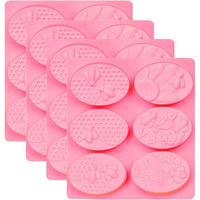 Zeinwap 3D Bee Silicone Molds, Honeycomb Mold for Soaps, Beehive Cake Baking Mold, Candle Mold Resin Mold for Homemade Craft (Oval, Random Color)