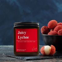 AuraDecor Scented Soy Wax Amber Jar Candle, Organic Luxury Aroma, Aromatic/Aromatherapy Votive Candle || Burning Time upto 50 hours (Juicy Lychee, Extra Large)