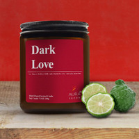 AuraDecor Scented Soy Wax Amber Jar Candle, Organic Luxury Aroma, Aromatic/Aromatherapy Votive Candle || Burning Time Upto 30 Hours (Dark Love, Extra Large)