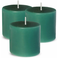 Pure Source India Paraffin Wax Scented Pillar Candles for Home Dcor Smokeless & Dripless Candle (Lemon Grass - Green) Set of 3