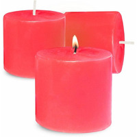Pure Source India Paraffin Wax Scented Pillar Candles for Home Dcor Smokeless & Dripless Candle (Rose - Red) Set of 3