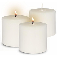 Pure Source India Paraffin Wax Scented Pillar Candles for Home Dcor Smokeless & Dripless Candle (Vanilla - White) Set of 3