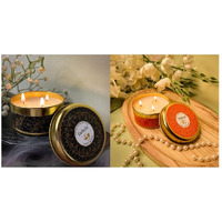 DeBelle Scented Soy Wax Candle Combo of 2 Oudh Jasmine & Frankincense Myrrh