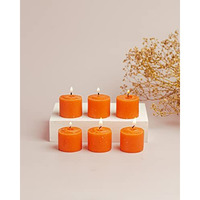 AuraDecor Fragrance Votive Candles || Smokeless Scented Candle || Aroma Candles || Candles for Decoration || Wedding Candle || Burns Upto 8 Hours (Mandarin, Pack of 12)