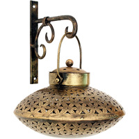 Lamcy Plaza Antique Degchi Style Brass Dhoop Dani Pot Golden Finish and Tealight Candle Holder | Incense Burner | Pooja Items | Dhoop Batti Stand | Size-Degchi L9xW9XH8.5 in| Bracket L8XW1XH8 in