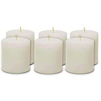AuraDecor White Pillar Candle | Size 2x2 Inch | Unscented, Smokeless, Dripless Pillar Candle | 12 Hours Burning Time | White Candle | Home Decor | Spa Candle (Pack of 6) (White)